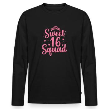 Doux seize 16 ans bday 2003 cadeau de fête - T-shirt manches longues Premium bio Homme - noir - Devant - Nico (187cm)