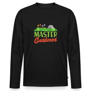 Gardener gardener garden horticulture gift - Men's Premium Organic Long Sleeve Shirt - black - Front - Nico (187cm)