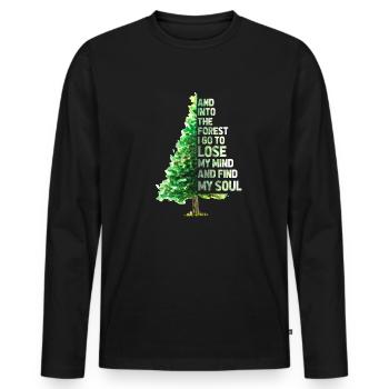 Wald - Männer Premium Bio Langarmshirt - Schwarz - Vorne - Nico (187cm)