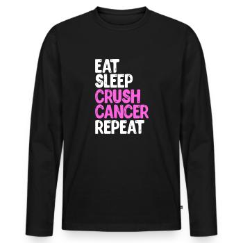 cancer du sein - T-shirt manches longues Premium bio Homme - noir - Devant - Nico (187cm)