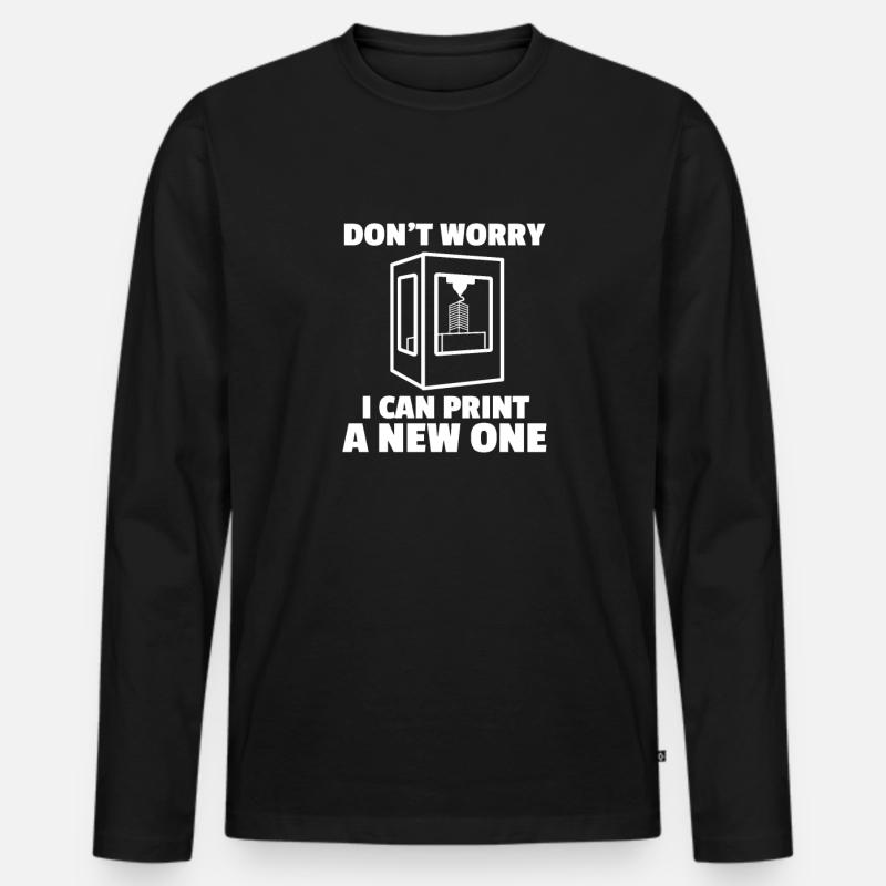 3d Druck - Männer Premium Bio Langarmshirt - Schwarz