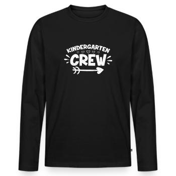 Kindergarten - Männer Premium Bio Langarmshirt - Schwarz - Vorne - Nico (187cm)