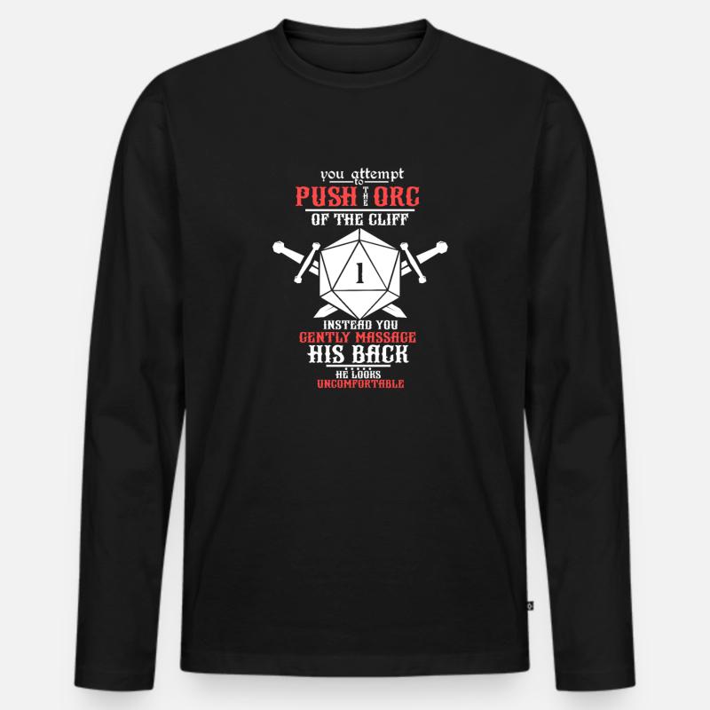 D20 - Männer Premium Bio Langarmshirt - Schwarz
