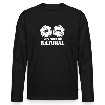 D20 DM Fantasy Gaming Würfel Spiel Geschenk - Männer Premium Bio Langarmshirt - Schwarz - Vorne - Nico (187cm)