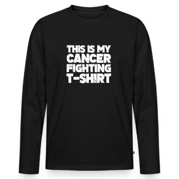 Krebs Cancer Chemo Kampf Brustkrebs Geschenk - Männer Premium Bio Langarmshirt - Schwarz - Vorne - Nico (187cm)