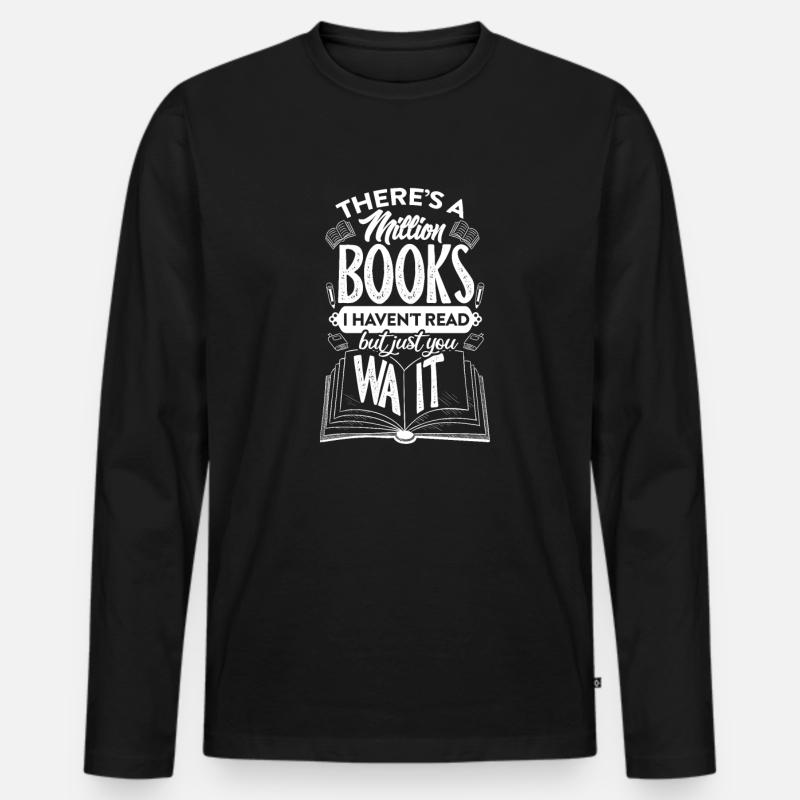 Lesen - Männer Premium Bio Langarmshirt - Schwarz