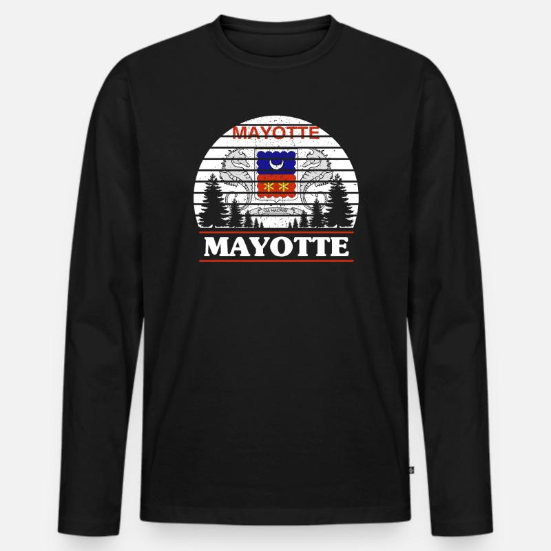 Mayotte - Männer Premium Bio Langarmshirt - Schwarz