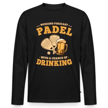 Weekend Forecast Padel and Beer Drinking Team - Men's Premium Organic Long Sleeve Shirt - black - Front - Nico (187cm)