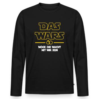 Das wars möge die Macht mit mir sein - JGA - Männer Premium Bio Langarmshirt - Schwarz - Vorne - Nico (187cm)
