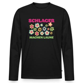 Schlager machen Laune - Männer Premium Bio Langarmshirt - Schwarz - Vorne - Nico (187cm)