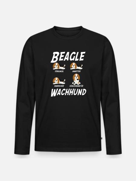 Beagle Wachhund - Männer Premium Bio Langarmshirt - Schwarz