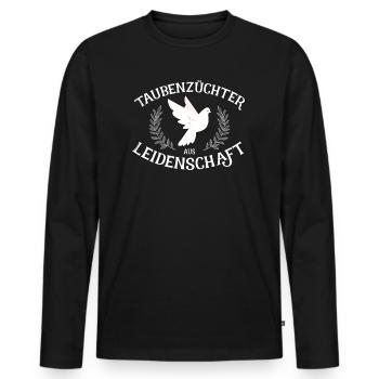 Taubenzüchter aus Leidenschaft - Taubenzüchter - T - Männer Premium Bio Langarmshirt - Schwarz - Vorne - Nico (187cm)