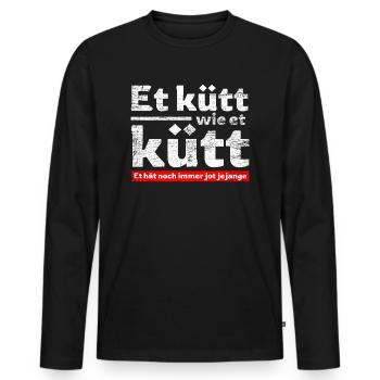Et Kütt Wie Et Kütt, Köln, Karneval Kölsch Fans - Männer Premium Bio Langarmshirt - Schwarz - Vorne - Nico (187cm)