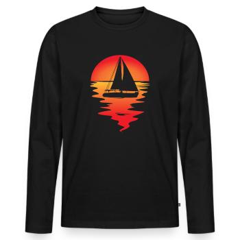 Voilier Sunset Sailor Voilier - T-shirt manches longues Premium bio Homme - noir - Devant - Nico (187cm)