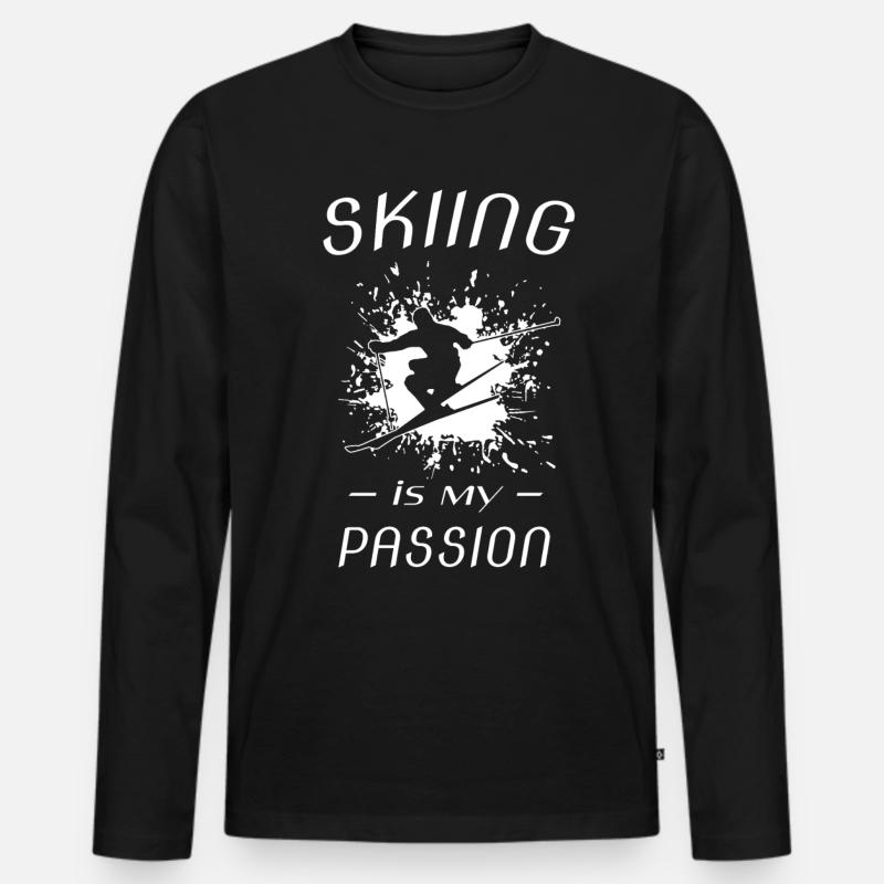 skiing - Männer Premium Bio Langarmshirt - Schwarz