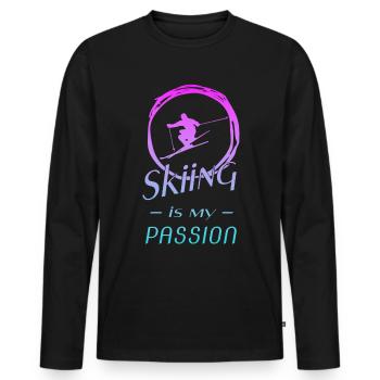 skiing - Männer Premium Bio Langarmshirt - Schwarz - Vorne - Nico (187cm)