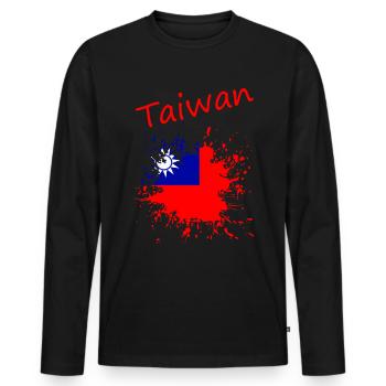 Taiwan - Männer Premium Bio Langarmshirt - Schwarz - Vorne - Nico (187cm)