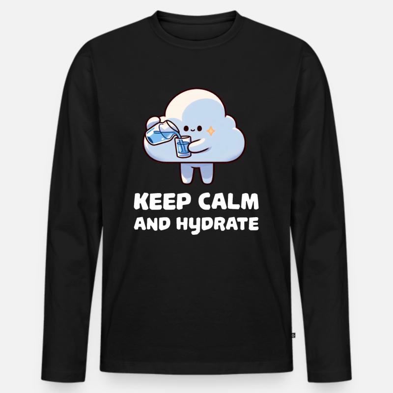 keep calm and hydrate - Men's Premium Organic Long Sleeve Shirt - black