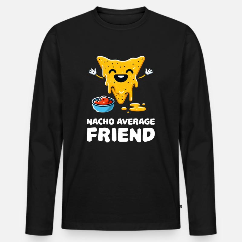 Nacho Average Friend Lustiger Nacho - Männer Premium Bio Langarmshirt - Schwarz