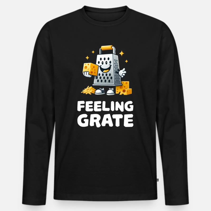 Feeling Grate Käsereibe - Männer Premium Bio Langarmshirt - Schwarz