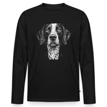 German Shorthair Portrait Dogs Dog Hunting Dogs - Men's Premium Organic Long Sleeve Shirt - black - Front - Nico (187cm)