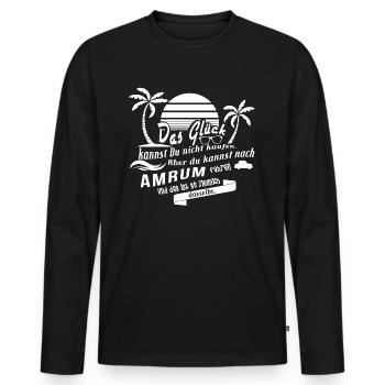 Amrum Glück - Männer Premium Bio Langarmshirt - Schwarz - Vorne - Nico (187cm)