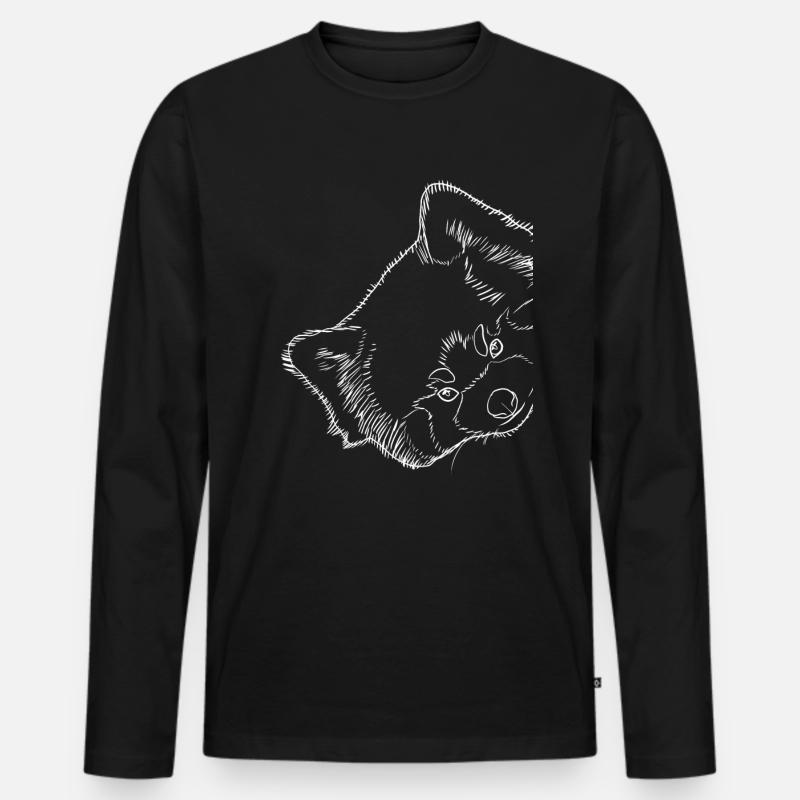 Strokes roter Panda - Männer Premium Bio Langarmshirt - Schwarz