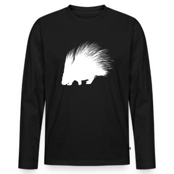 Porcupine - Men's Premium Organic Long Sleeve Shirt - black - Front - Nico (187cm)