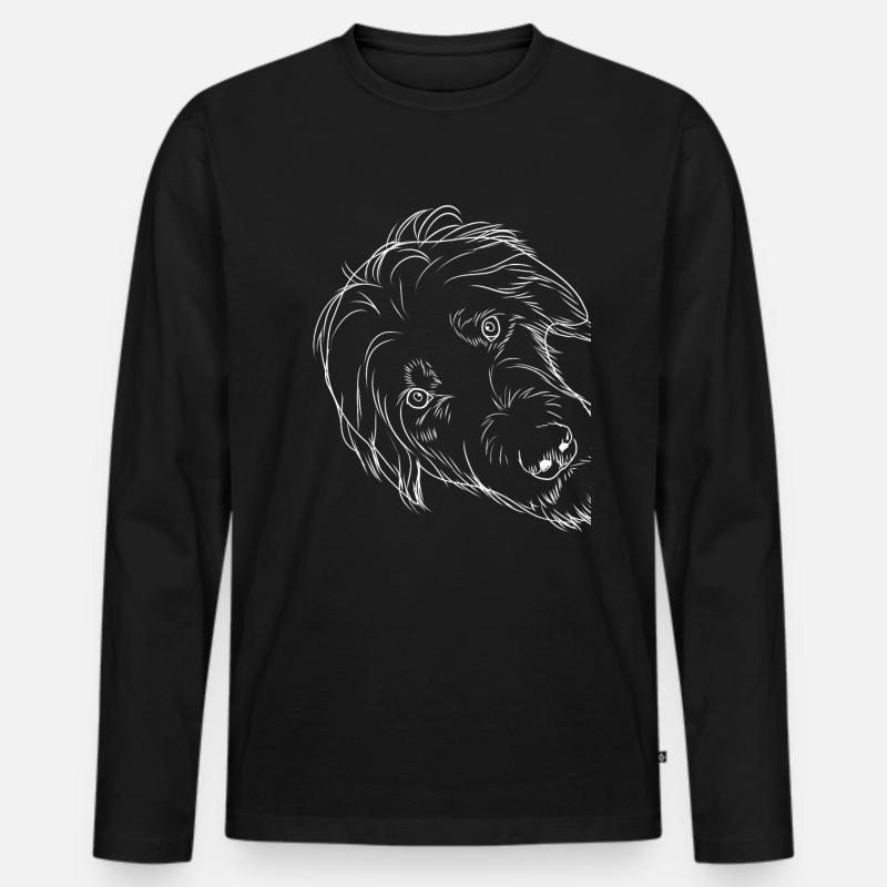 Deerhound - Männer Premium Bio Langarmshirt - Schwarz