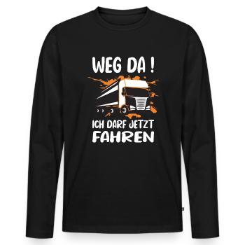 LKW Führerschein Bestanden Weg Da! Geschenk - Männer Premium Bio Langarmshirt - Schwarz - Vorne - Nico (187cm)
