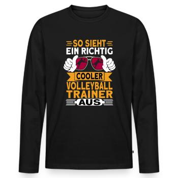 Volleyball Trainer Volleyballer Mannschaft - Männer Premium Bio Langarmshirt - Schwarz - Vorne - Nico (187cm)