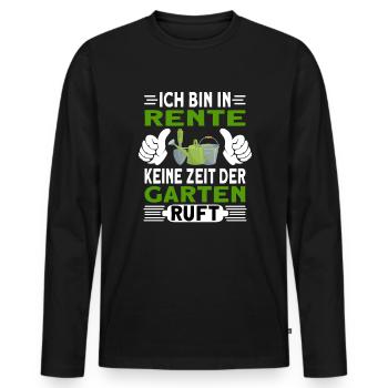 Rente Garten Rentner Gärtner Hobbygärtner - Männer Premium Bio Langarmshirt - Schwarz - Vorne - Nico (187cm)