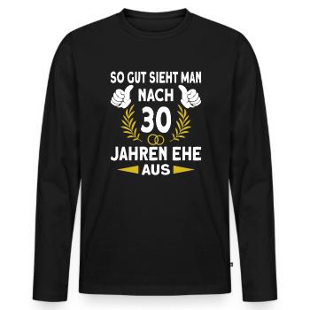 Perlenhochzeit 30 Hochzeitstag Ehemann Ehefrau - Männer Premium Bio Langarmshirt - Schwarz - Vorne - Nico (187cm)