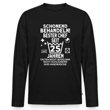 Chef 25 Jahre Dienstjubiläum Bester Chef Jubiläum - Männer Premium Bio Langarmshirt - Schwarz - Vorne - Nico (187cm)