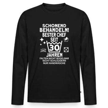 Chef 30 Jahre Dienstjubiläum Bester Chef Jubiläum - Männer Premium Bio Langarmshirt - Schwarz - Vorne - Nico (187cm)
