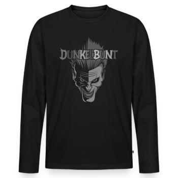 Dunkelbunt - Männer Premium Bio Langarmshirt - Schwarz - Vorne - Nico (187cm)