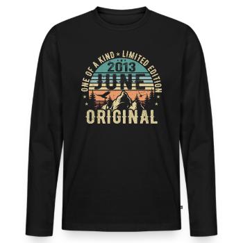 Legendär Seit Juni 2013 Geburtstag Geschenk 2013 - Männer Premium Bio Langarmshirt - Schwarz - Vorne - Nico (187cm)