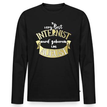 Internist Arzt Geburtstag August Geschenk lustig - Männer Premium Bio Langarmshirt - Schwarz - Vorne - Nico (187cm)