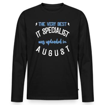 IT Specialist uploaded August Geburtstag Geschenk - Männer Premium Bio Langarmshirt - Schwarz - Vorne - Nico (187cm)
