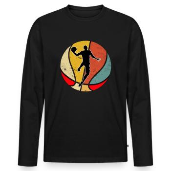 Basketball basketball players basketball players - Men's Premium Organic Long Sleeve Shirt - black - Front - Nico (187cm)