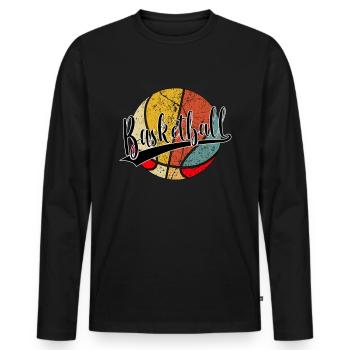 Basket joueur basketteur basketteur - T-shirt manches longues Premium bio Homme - noir - Devant - Nico (187cm)