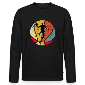 Basket dunk champion basketteur - T-shirt manches longues Premium bio Homme - noir - Devant - Nico (187cm)