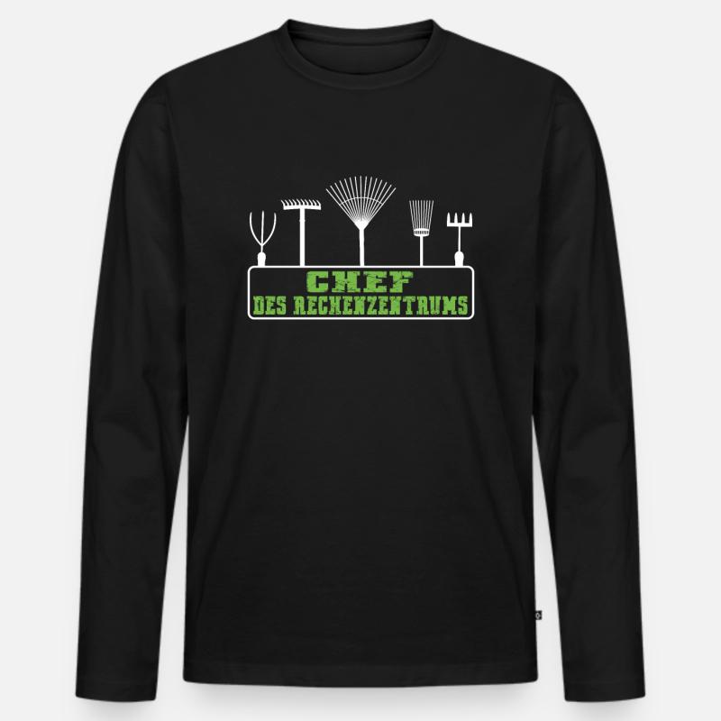 Gärtner Rechenzentrum Gartenarbeit Garten Gärtnern - Männer Premium Bio Langarmshirt - Schwarz