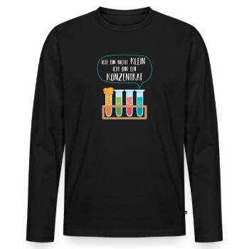 Ich bin nicht klein ich bin ein konzentrat - Männer Premium Bio Langarmshirt - Schwarz - Vorne - Nico (187cm)
