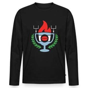 Football Premium Shirt American Football USA - Men's Premium Organic Long Sleeve Shirt - black - Front - Nico (187cm)