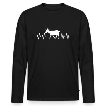 battement de coeur de chèvre - T-shirt manches longues Premium bio Homme - noir - Devant - Nico (187cm)