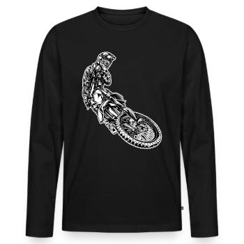 Whip Whipping Motocross Supermoto Supermotard - T-shirt manches longues Premium bio Homme - noir - Devant - Nico (187cm)