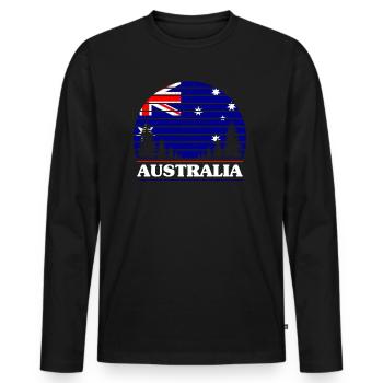 Australie - T-shirt manches longues Premium bio Homme - noir - Devant - Nico (187cm)