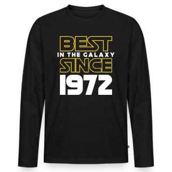 Best of the Galaxy 1972 50 Jahre Jubiläum - Männer Premium Bio Langarmshirt - Schwarz - Vorne - Nico (187cm)