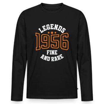 Legends 1956 – Belle et rare idée cadeau vintage - T-shirt manches longues Premium bio Homme - noir - Devant - Nico (187cm)